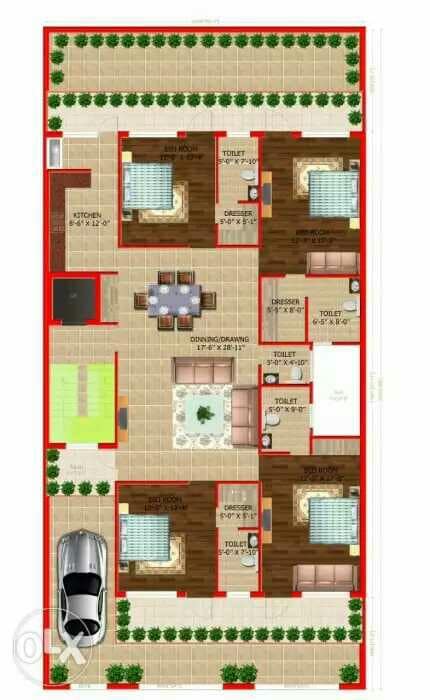 4 bhk floor plan