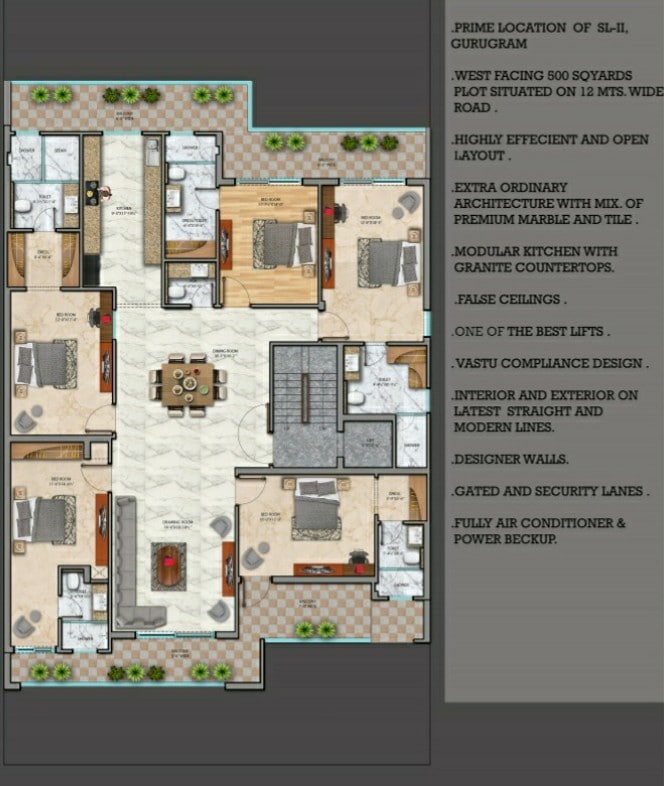 5BHK Floor Plan